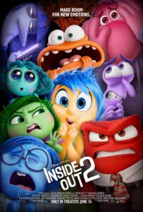 The main emotional personifications (Joy, Sadness, Anger, Disgust, Fear, Envy, Embarrassment, Ennui, and Anxiety) are all crammed into the poster frame with expressive expressions.